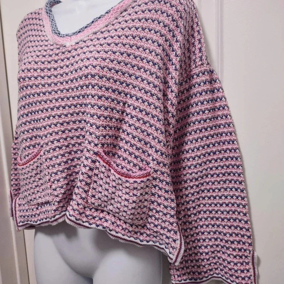 Beautiful Sweater Choles open Knit long-sleeved Cropped Baggy Pullover Sweater - Picture 3 of 8